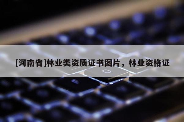[河南省]林業類資質證書圖片，林業資格證