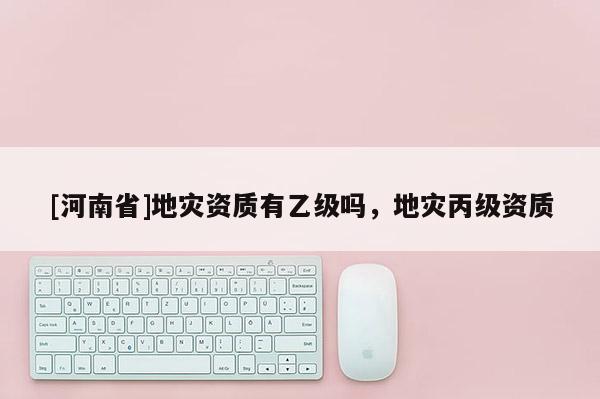 [河南省]地災資質有乙級嗎，地災丙級資質
