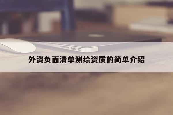 外資負面清單測繪資質的簡單介紹