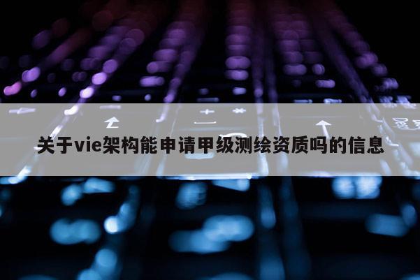 關于vie架構能申請甲級測繪資質嗎的信息